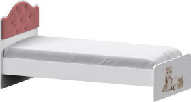 Кровать Каспер с мягкой спинкой и фотопечатью (800х1900)Белый/Светло-розовый в Нерюнгри - neryungri.katalogmebeli.com | фото