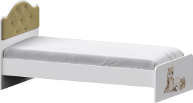 Кровать Каспер с мягкой спинкой и фотопечатью (800х1900)  Белый/Ваниль в Нерюнгри - neryungri.katalogmebeli.com | фото