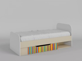 Кровать Клаксон без машинок 1650х750 (Белый/корпус Клен) в Нерюнгри - neryungri.katalogmebeli.com | фото