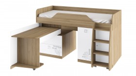Кровать комбинированная «Оксфорд» (Ривьера/Белый с рисунком) в Нерюнгри - neryungri.katalogmebeli.com | фото 3