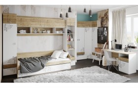 Кровать комбинированная «Оксфорд» (Ривьера/Белый с рисунком) в Нерюнгри - neryungri.katalogmebeli.com | фото 6