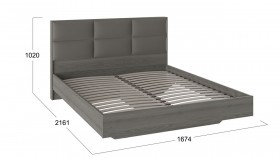 Кровать «Либерти» с мягким изголовьем и подъемным механизмом Хадсон/Ткань Грей/1600 в Нерюнгри - neryungri.katalogmebeli.com | фото 2