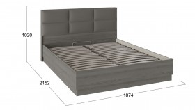 Кровать «Либерти» с мягким изголовьем и подъемным механизмом Хадсон/Ткань Грей/1800 в Нерюнгри - neryungri.katalogmebeli.com | фото 2