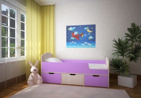 Кровать Малыш-мини Дуб молочный/Ирис в Нерюнгри - neryungri.katalogmebeli.com | фото 1