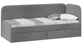 Кровать «Молли» с мягкой обивкой (900) тип 1 (Микровелюр Scandi Graphite 22) в Нерюнгри - neryungri.katalogmebeli.com | фото 1