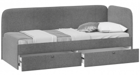 Кровать «Молли» с мягкой обивкой (900) тип 1 (Микровелюр Scandi Graphite 22) в Нерюнгри - neryungri.katalogmebeli.com | фото 2