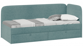 Кровать «Молли» с мягкой обивкой (900) тип 1 (Микровелюр Scandi Indigo 11) в Нерюнгри - neryungri.katalogmebeli.com | фото
