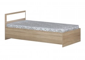Кровать одинарная 900-2 без матраса (прямые спинки) Дуб Сонома в Нерюнгри - neryungri.katalogmebeli.com | фото 1