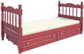 Кровать одинарная Аленка из массива сосны 800*1890 Орех в Нерюнгри - neryungri.katalogmebeli.com | фото 2