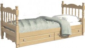 Кровать одинарная Аленка из массива сосны 800*1890 Сосна в Нерюнгри - neryungri.katalogmebeli.com | фото