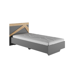 Кровать односпальная 0,9м Теодора (графит/дуб крафт золотой) в Нерюнгри - neryungri.katalogmebeli.com | фото