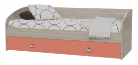 Кровать односпальная с двумя ящиками Сити 2045 Дуб сонома/Аква в Нерюнгри - neryungri.katalogmebeli.com | фото 2