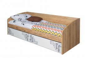 Кровать с 2 ящиками «Оксфорд» (Ривьера/Белый с рисунком) в Нерюнгри - neryungri.katalogmebeli.com | фото 3
