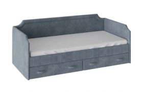 Кровать с мягкой обивкой и ящиками «Кантри» Тип 1 (900) (Замша синяя) в Нерюнгри - neryungri.katalogmebeli.com | фото