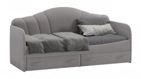 Кровать с мягкой спинкой и ящиками «Сабрина» 900 Светло-серый в Нерюнгри - neryungri.katalogmebeli.com | фото 1