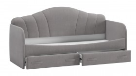 Кровать с мягкой спинкой и ящиками «Сабрина» 900 Светло-серый в Нерюнгри - neryungri.katalogmebeli.com | фото 2