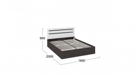Кровать с подъемным механизмом «Фьюжн» Белый глянец/Венге Линум в Нерюнгри - neryungri.katalogmebeli.com | фото 3