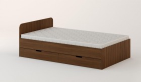 Кровать с ящиками 1200 (Орех темный) в Нерюнгри - neryungri.katalogmebeli.com | фото 1