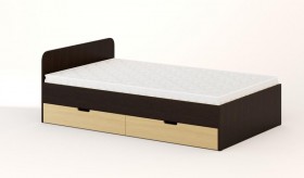 Кровать с ящиками 1200 (Венге/Беленый дуб) в Нерюнгри - neryungri.katalogmebeli.com | фото