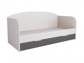 Кровать с ящиками ДКД 2000.1 Лавис (Белый софт/Графит софт/корпус Белый) в Нерюнгри - neryungri.katalogmebeli.com | фото