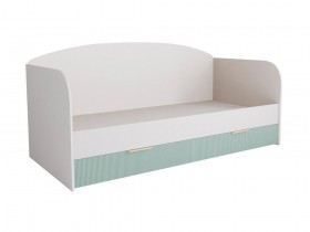 Кровать с ящиками ДКД 2000.1 Лавис (Белый софт/Зеленый софт/корпус Белый) в Нерюнгри - neryungri.katalogmebeli.com | фото