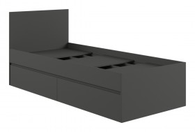 Кровать с ящиками К0.9М Мадера Графит в Нерюнгри - neryungri.katalogmebeli.com | фото 1