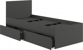 Кровать с ящиками К0.9М Мадера Графит в Нерюнгри - neryungri.katalogmebeli.com | фото 3