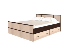 Кровать Сакура с настилом и ящиками 1,4 (Венге/Лоредо) в Нерюнгри - neryungri.katalogmebeli.com | фото