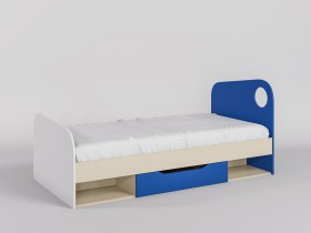 Кровать Скай 1950х950 (Синий/Белый/корпус Клен) в Нерюнгри - neryungri.katalogmebeli.com | фото