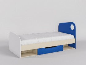Кровать Скай Люкс 1950х950 (Синий/Белый/корпус Клен) в Нерюнгри - neryungri.katalogmebeli.com | фото 1