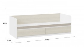 Кровать «Сканди» с 2 ящиками Дуб Гарден/Белый/Глиняный серый в Нерюнгри - neryungri.katalogmebeli.com | фото 3