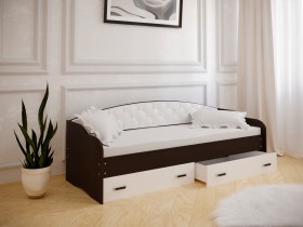 Кровать Софа-7 с мягкой спинкой (800х1900) Венге/ Белый в Нерюнгри - neryungri.katalogmebeli.com | фото