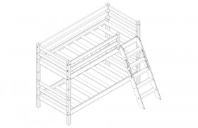 Кровать Соня вариант 12 низкая с наклонной лестницей Белый полупрозрачный в Нерюнгри - neryungri.katalogmebeli.com | фото 3