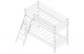 Кровать Соня вариант 12 низкая с наклонной лестницей Белый полупрозрачный в Нерюнгри - neryungri.katalogmebeli.com | фото 4