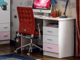 Стол письменный Fashion-1 Вега (Белый/Розовый) в Нерюнгри - neryungri.katalogmebeli.com | фото