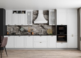 Модульная кухня Империя 1,8 м (Белый Эмалит/Серый) в Нерюнгри - neryungri.katalogmebeli.com | фото