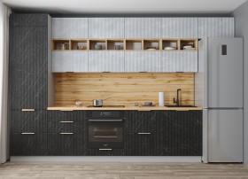 Кухня 1,8м Монца (Гранит Оникс/Серый) в Нерюнгри - neryungri.katalogmebeli.com | фото 3