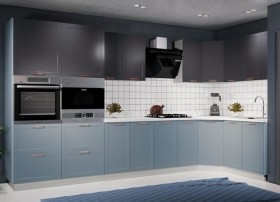 Кухня Квадро 3,2 м (высокие модули/Железо/Серый) в Нерюнгри - neryungri.katalogmebeli.com | фото 17