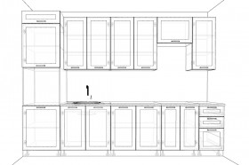 Кухня Квадро 3,2 м (высокие модули/Железо/Серый) в Нерюнгри - neryungri.katalogmebeli.com | фото 4