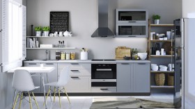 Модульная кухня Глетчер 1,8 м (Маренго силк/белый) в Нерюнгри - neryungri.katalogmebeli.com | фото 7