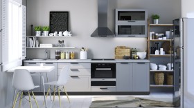 Модульная кухня Глетчер 3 м (Гейнсборо силк/венге) в Нерюнгри - neryungri.katalogmebeli.com | фото 2