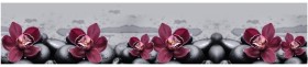 Кухонный фартук КМ 14 Орхидея Цветы Камни в Нерюнгри - neryungri.katalogmebeli.com | фото 1
