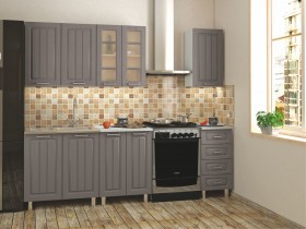 Кухонный гарнитур 1,8м Луксор высокие модули (Клен серый/корпус белый) в Нерюнгри - neryungri.katalogmebeli.com | фото
