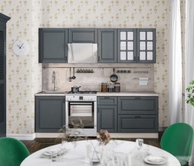 Кухня Регина 24 2,4 м (Серый матовый/Белый) в Нерюнгри - neryungri.katalogmebeli.com | фото 1