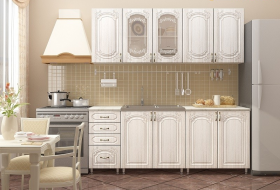 Кухонный гарнитур Лиза-1 (2,0м) (Белый/Сандал) в Нерюнгри - neryungri.katalogmebeli.com | фото