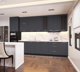 Кухонный гарнитур 1,8м Луксор высокие модули (Клен серый/корпус венге) в Нерюнгри - neryungri.katalogmebeli.com | фото
