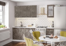 Кухонный гарнитур Нувель 1800мм белый/бетон коричневый в Нерюнгри - neryungri.katalogmebeli.com | фото