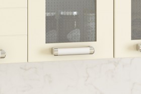 Кухонный гарнитур "Виктория 1.8" белый/крем глянец/шоколад глянец в Нерюнгри - neryungri.katalogmebeli.com | фото 3
