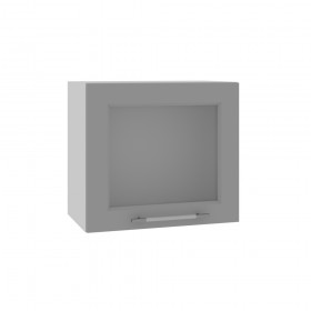 Квадро ВПГС 500 шкаф верхний горизонтальный со стеклом высокий (Белый софт/корпус Серый) в Нерюнгри - neryungri.katalogmebeli.com | фото