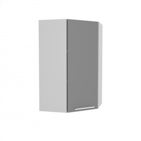 Квадро ВПУ 550 шкаф верхний угловой высокий (Белый софт/корпус Серый) в Нерюнгри - neryungri.katalogmebeli.com | фото